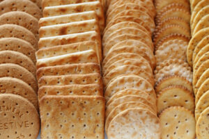 Tray of crackers